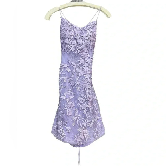 Sherri Hill short Lavender Prom Dress Size 2 - Picture 1 of 4